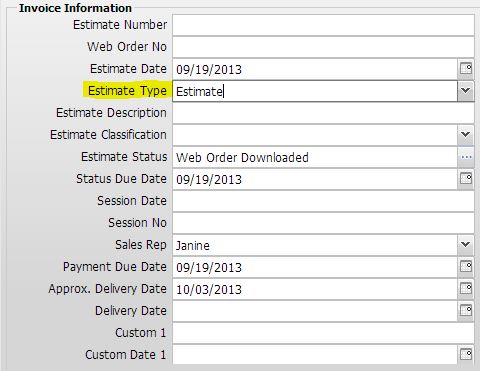 Changing an Estimate to an Invoice in Stratus - screenshot